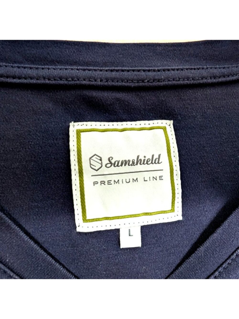 Samshield Premium Line Size L Navy Long Sleeve Equestrian Tee Embossed Logo - Picture 4 of 9